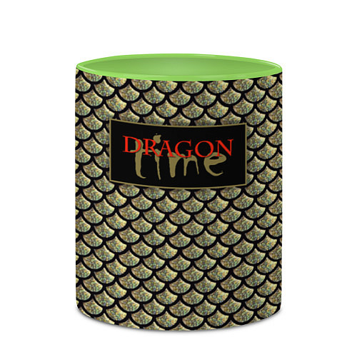 Кружка цветная Время дракона 2024 / 3D-Белый + светло-зеленый – фото 2