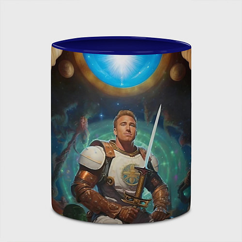Кружка цветная Гачимучи Билли Харингтон рыцарь / 3D-Белый + синий – фото 2