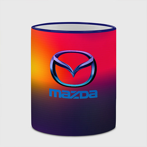 Кружка цветная Mazda gradient / 3D-Синий кант – фото 2