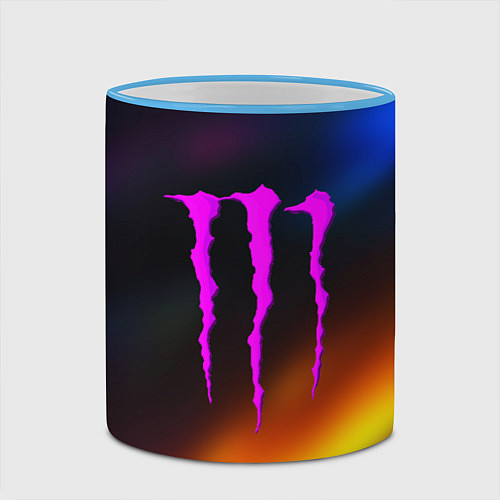 Кружка цветная Monster energy gradient color / 3D-Небесно-голубой кант – фото 2