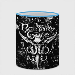 Кружка 3D Baldurs gate 3 - black and white, цвет: 3D-небесно-голубой кант — фото 2