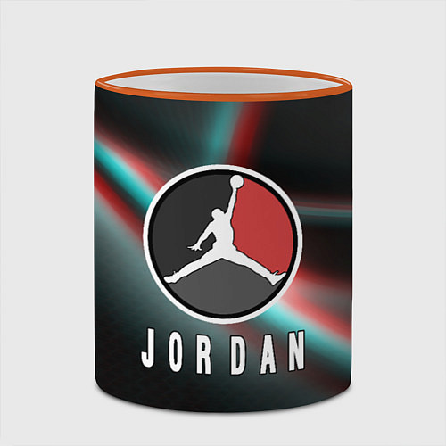 Кружка цветная Nba jordan sport / 3D-Оранжевый кант – фото 2