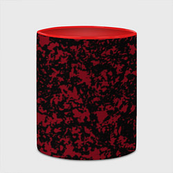 Кружка 3D Красно-чёрная пятнистая текстура, цвет: 3D-белый + красный — фото 2