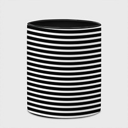 Кружка 3D Чёрный в белую полоску, цвет: 3D-белый + черный — фото 2