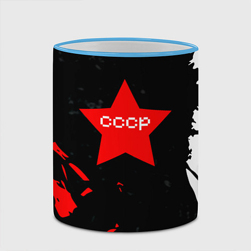 Кружка цветная Звезда символ СССР / 3D-Небесно-голубой кант – фото 2