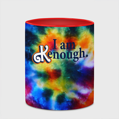 Кружка цветная Барби - i am kenough / 3D-Белый + красный – фото 2