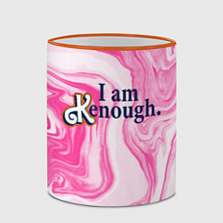 Кружка 3D I am kenough - розовые разводы краски, цвет: 3D-оранжевый кант — фото 2