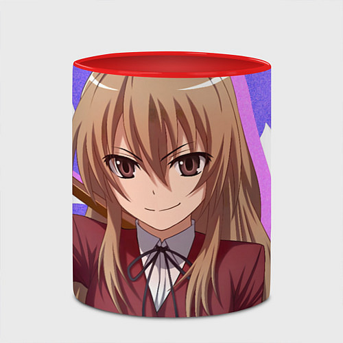 Кружка цветная Toradora Тайга Aisaka / 3D-Белый + красный – фото 2