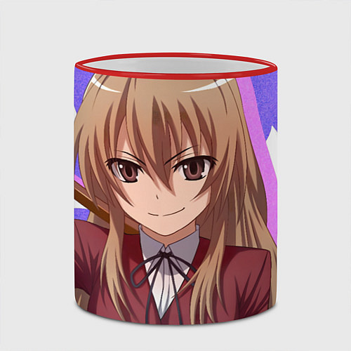 Кружка цветная Toradora Тайга Aisaka / 3D-Красный кант – фото 2