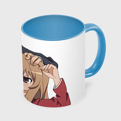 Кружка 3D Toradora Тайга Рюдзи, цвет: 3D-белый + небесно-голубой