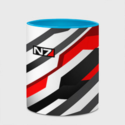 Кружка 3D Mass effect - white uniform n7, цвет: 3D-белый + небесно-голубой — фото 2