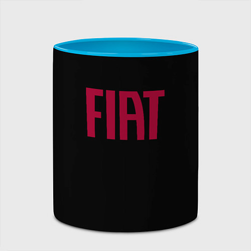 Кружка цветная Fiat sport auto brend / 3D-Белый + небесно-голубой – фото 2