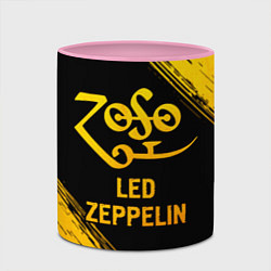 Кружка 3D Led Zeppelin - gold gradient, цвет: 3D-белый + розовый — фото 2