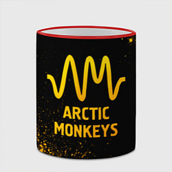 Кружка 3D Arctic Monkeys - gold gradient, цвет: 3D-красный кант — фото 2