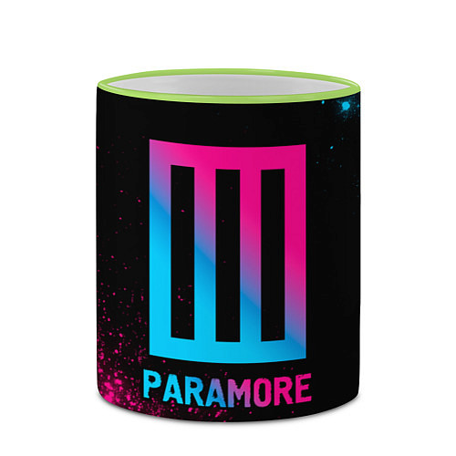 Кружка цветная Paramore - neon gradient / 3D-Светло-зеленый кант – фото 2