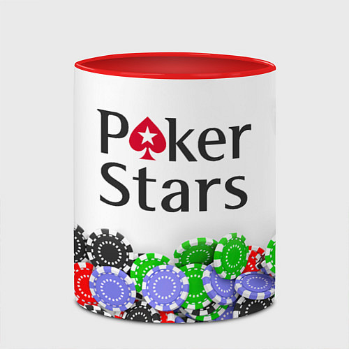 Кружка цветная Poker - игра для удачливых / 3D-Белый + красный – фото 2