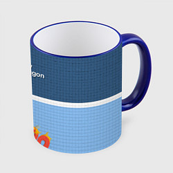 Кружка 3D Счастливые драконы, цвет: 3D-синий кант