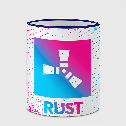 Кружка цветная Rust neon gradient style / 3D-Синий кант – фото 2