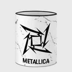 Кружка 3D Metallica glitch на светлом фоне, цвет: 3D-черный кант — фото 2
