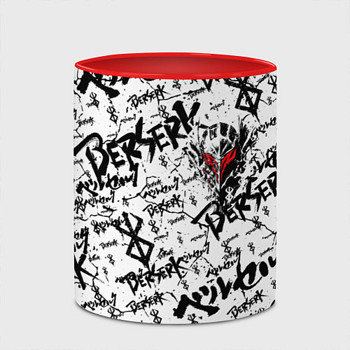 Кружка цветная Berserk tattoo mask / 3D-Белый + красный – фото 2