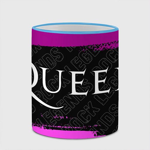 Кружка цветная Queen rock legends по-горизонтали / 3D-Небесно-голубой кант – фото 2