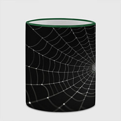 Кружка 3D Паутина на черном фоне, цвет: 3D-зеленый кант — фото 2