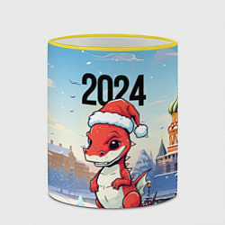 Кружка 3D Новогодний дракон 2024, цвет: 3D-желтый кант — фото 2
