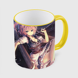 Кружка 3D Touhou Project Комачи Онодзука, цвет: 3D-желтый кант
