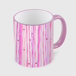 Кружка 3D Глазные яблоки, цвет: 3D-розовый кант