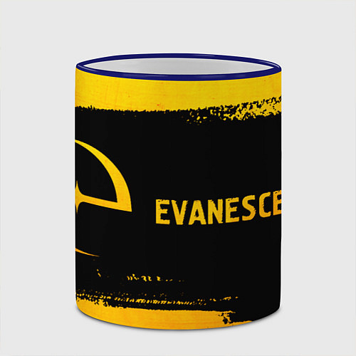 Кружка цветная Evanescence - gold gradient по-горизонтали / 3D-Синий кант – фото 2