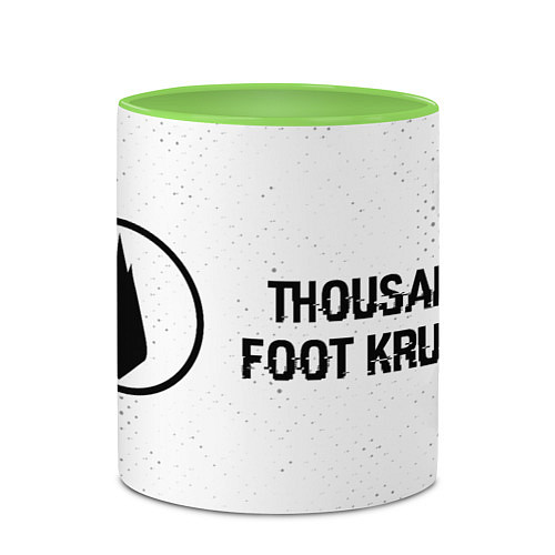 Кружка цветная Thousand Foot Krutch glitch на светлом фоне по-гор / 3D-Белый + светло-зеленый – фото 2