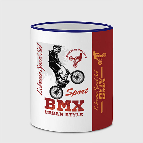 Кружка цветная BMX urban style / 3D-Синий кант – фото 2