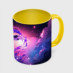 Кружка 3D Восхождение в тени - Тень, цвет: 3D-белый + желтый