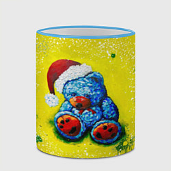 Кружка 3D Плюшевый синий Санта, цвет: 3D-небесно-голубой кант — фото 2