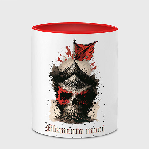 Кружка цветная Череп memento mori / 3D-Белый + красный – фото 2