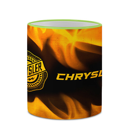 Кружка цветная Chrysler - gold gradient по-горизонтали / 3D-Светло-зеленый кант – фото 2