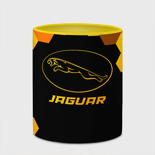 Кружка цветная Jaguar - gold gradient / 3D-Белый + желтый – фото 2