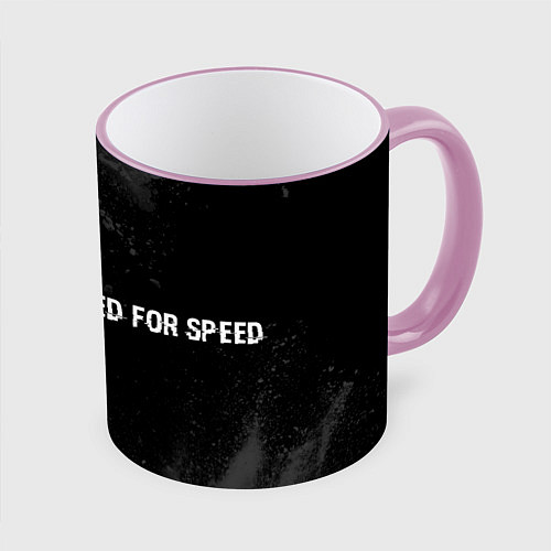 Кружка цветная Need for Speed glitch на темном фоне по-горизонтал / 3D-Розовый кант – фото 1