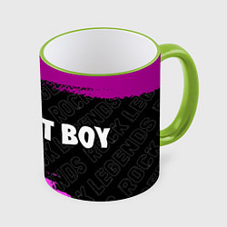 Кружка 3D Fall Out Boy rock legends по-горизонтали, цвет: 3D-светло-зеленый кант