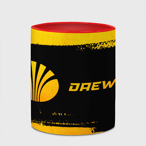 Кружка цветная Daewoo - gold gradient по-горизонтали / 3D-Белый + красный – фото 2
