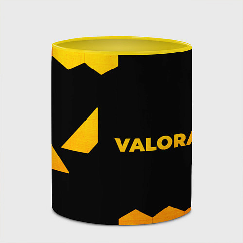 Кружка цветная Valorant - gold gradient по-горизонтали / 3D-Белый + желтый – фото 2