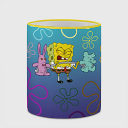 Кружка 3D Spongebob workout, цвет: 3D-желтый кант — фото 2