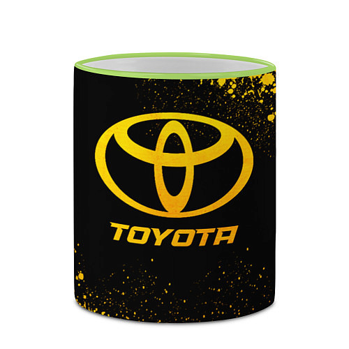 Кружка цветная Toyota - gold gradient / 3D-Светло-зеленый кант – фото 2