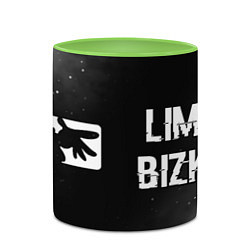 Кружка 3D Limp Bizkit glitch на темном фоне по-горизонтали, цвет: 3D-белый + светло-зеленый — фото 2