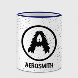 Кружка 3D Aerosmith glitch на светлом фоне, цвет: 3D-синий кант — фото 2