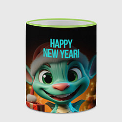 Кружка 3D Happy new year green dragon, цвет: 3D-светло-зеленый кант — фото 2