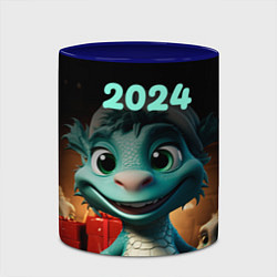 Кружка 3D Зеленый дракончик 2024 год, цвет: 3D-белый + синий — фото 2