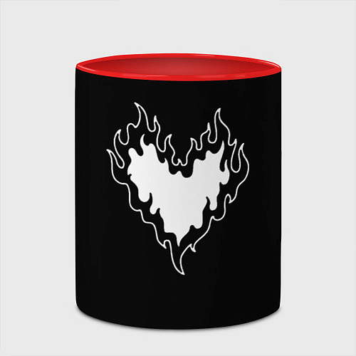 Кружка цветная Burning heart / 3D-Белый + красный – фото 2