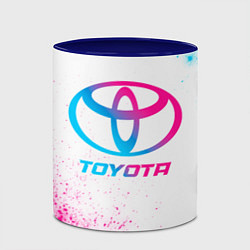 Кружка 3D Toyota neon gradient style, цвет: 3D-белый + синий — фото 2