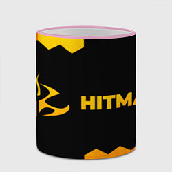 Кружка 3D Hitman - gold gradient по-горизонтали, цвет: 3D-розовый кант — фото 2